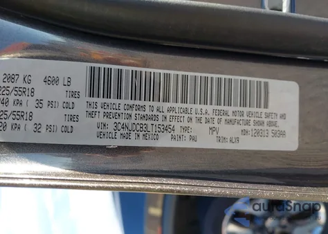 2020 Jeep Compass Limited 4X4 из США, поврежденный, VIN 3C4NJDCB3LT153454